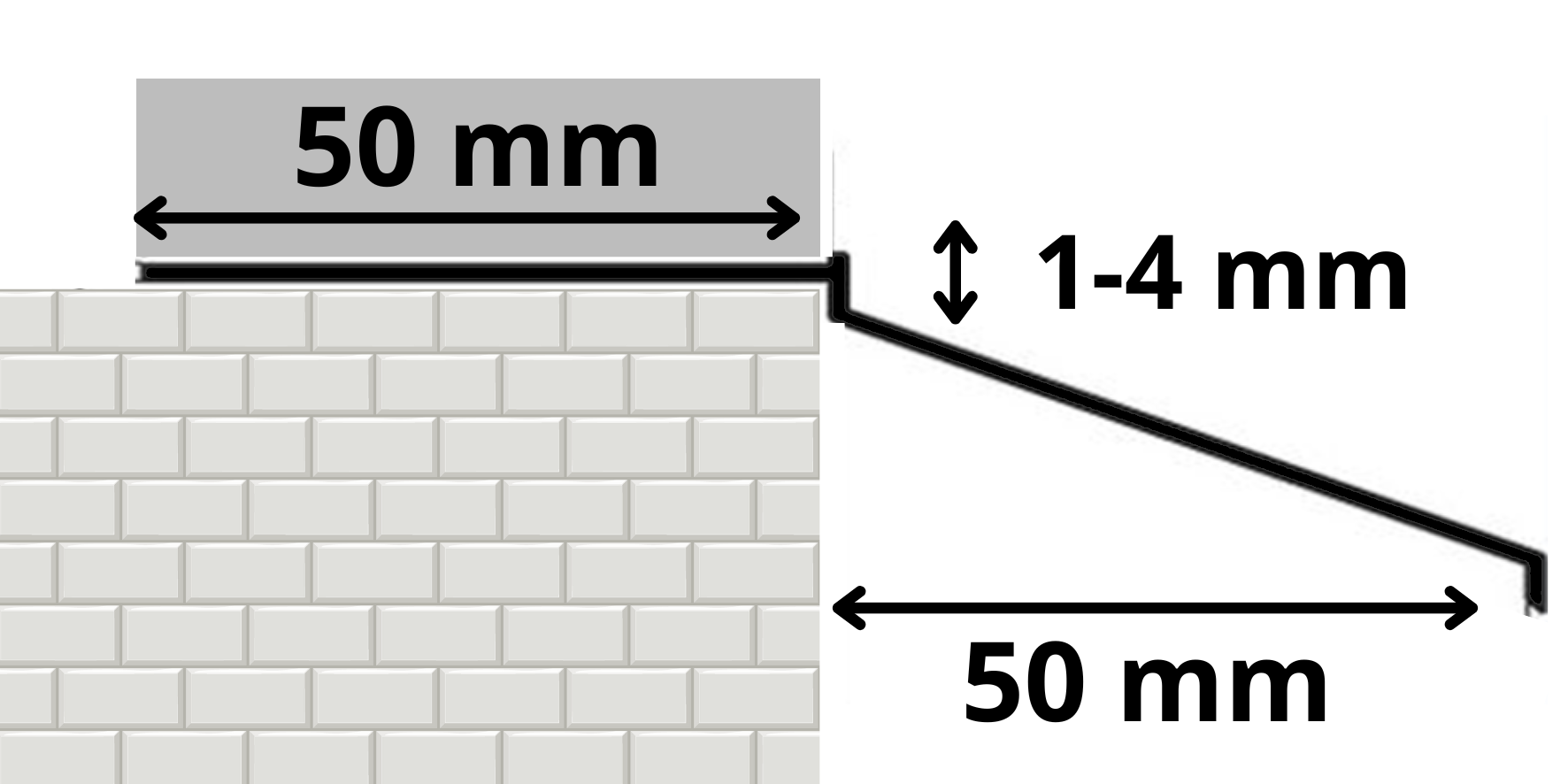 ABP50 Teraszvízvető profil 1mm x 50mm